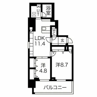 ルシェット白川公園【11階】の間取り