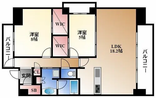 アンアージュ白壁【2階】の間取り