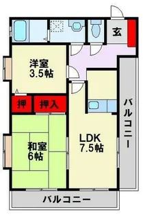 トーカンマンション平尾【2階】の間取り
