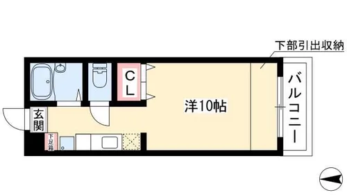 コーポメルベーユ【102号室】の間取り