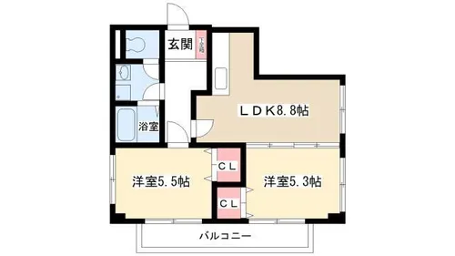 WISTERIA社台 L.H【3B号室】の間取り