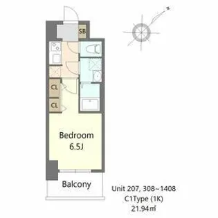 S-RESIDENCE堺altklas【1307号室】の間取り
