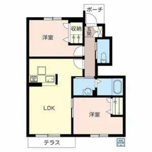 ディアコート桃山【1階】の間取り