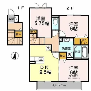 ルミエール A棟【2階】の間取り