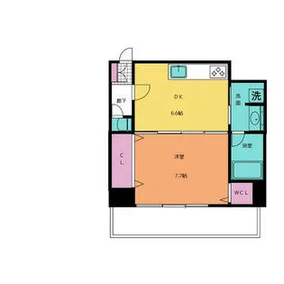 1DKの間取り画像