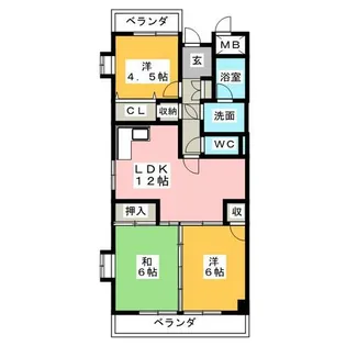 ヴィラエイト【6階】の間取り