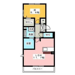 ルミエールこがねⅡ B棟【1階】の間取り