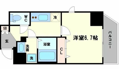 アクアプレイス江戸堀【1304号室】の間取り