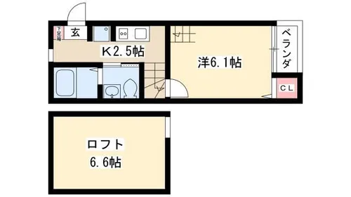 ヴェリテール本陣【202号室】の間取り