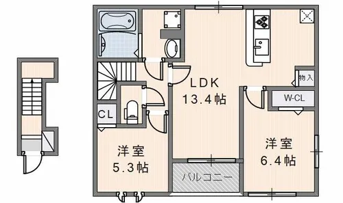 ハルノテラス【203号室】の間取り