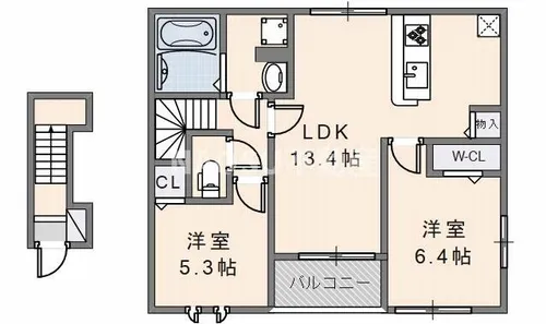 ハルノテラス【203号室】の間取り