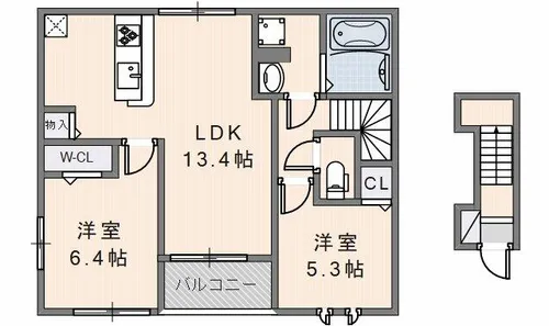 ハルノテラス【205号室】の間取り