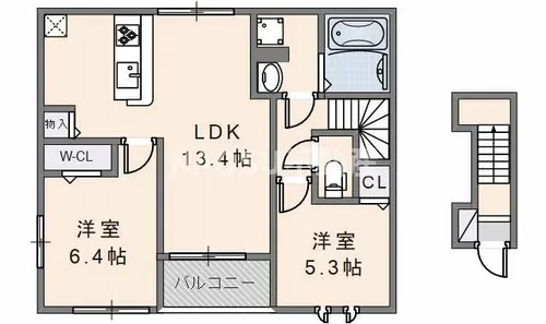 ハルノテラス【201号室】の間取り