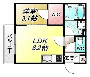 ジーメゾン八尾セレニテ【1階】の間取り