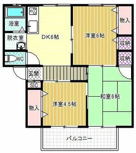 サンビレッジ杉山A棟【2階】の間取り