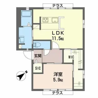 フレグランス池尻【0102号室】の間取り