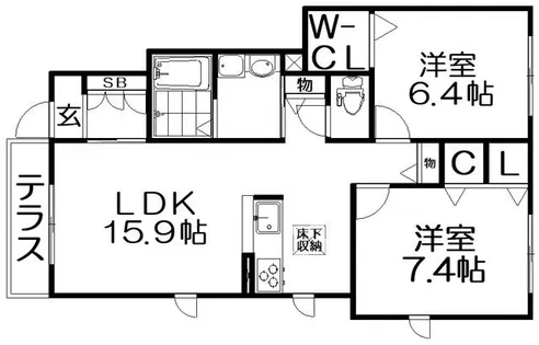 South ENT【1階】の間取り