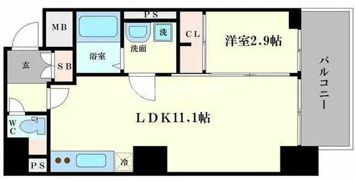 M COURT新町【13階】の間取り