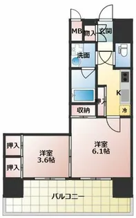 スプランディッド江坂駅前【13階】の間取り