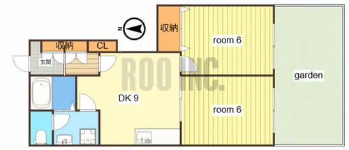 ハイツ新田【102号室】の間取り