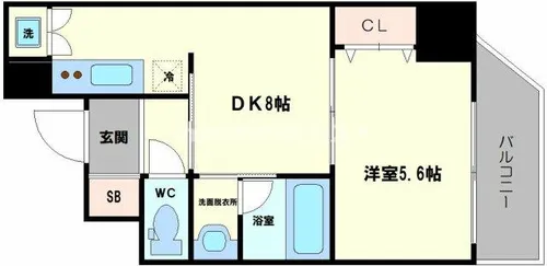 WAVE ON HORIE TOWER【8階】の間取り