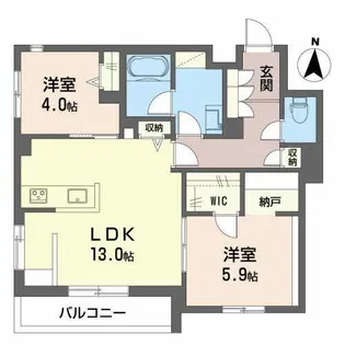 シャーメゾン ル フルーヴ【2階】の間取り