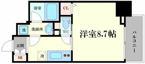 アスラン江戸堀【9階】の間取り