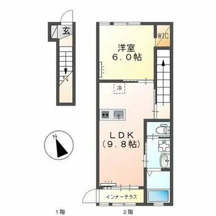 アパートメント小浜 A【2階】の間取り