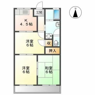 コーポラス管石【203号室】の間取り