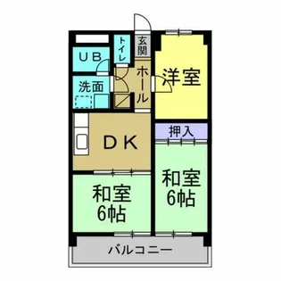 暁タウン西棟【4-3号室】の間取り