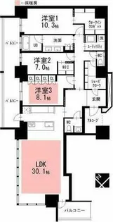 グランドメゾンThe池下ガーデンタワー【39階】の間取り