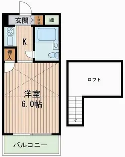 メゾネット北野【6階】の間取り