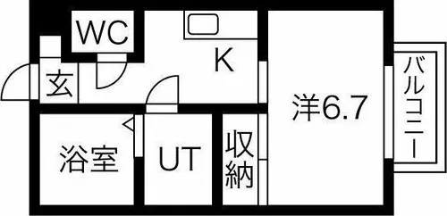 ラ・フォーレ萩原【1階】の間取り
