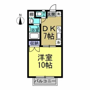 ブリーズタウン【1B号室】の間取り
