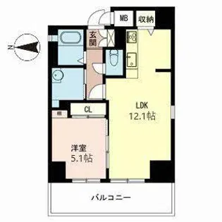 都壱番館 三条堀川【5階】の間取り