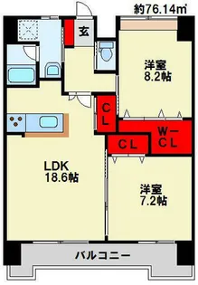 グランエスパシオ浅野【10階】の間取り
