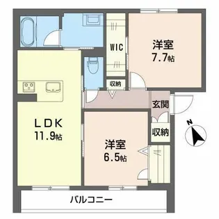 クレール【0201号室】の間取り