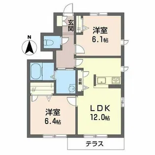 カーザ ボニータ【1階】の間取り