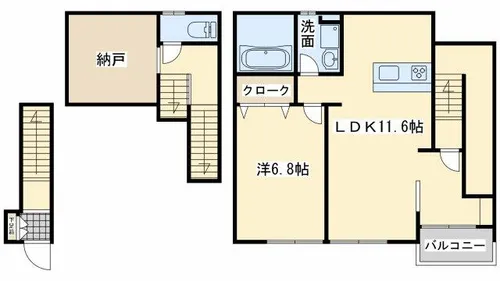 ベルリード二色【2階】の間取り