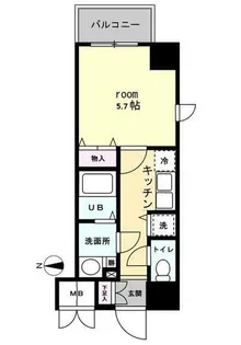 ルクレ難波【9階】の間取り