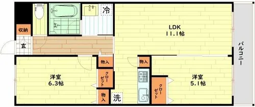 ベリー海老江【7階】の間取り
