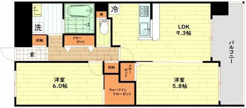 ベリー海老江【10階】の間取り