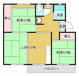公団狭山住宅23号棟【1階】の間取り