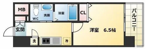 エスリード難波レジデンス【5階】の間取り