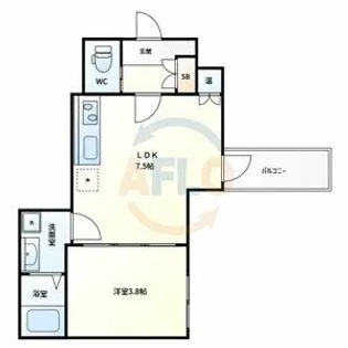 パシフィック千林【3階】の間取り