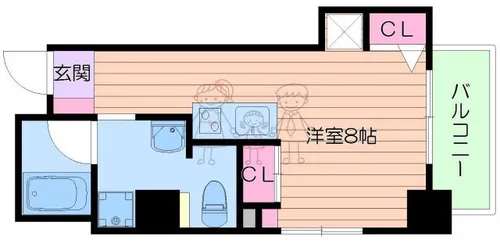 ヴィレッジリバー阿倍野【7階】の間取り