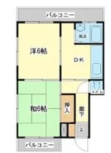 京口セントラルハイツ【3F-W号室】の間取り