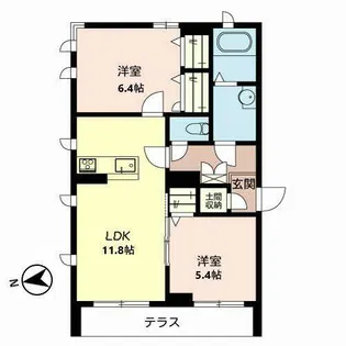 パークサイド戸牧【1階】の間取り