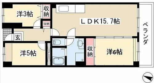 アーバンドエル杁中【9階】の間取り