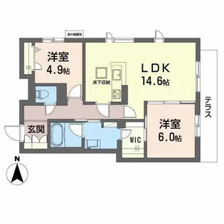 グランファミール箕面小野原【0105号室】の間取り